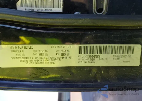 2016 Dodge Charger Se z USA, uszkodzony, nr VIN 2C3CDXBGXGH272876